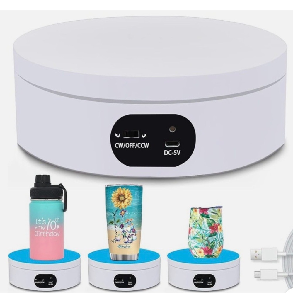 White Rotating Display Stand